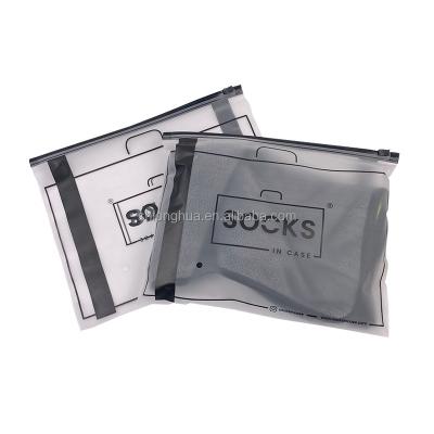 China Recyclable Translucent PVC Clear Plastic Bags Custom Logo Frosted Poly Zipper Bags For Clothes Shoes Packaging for sale