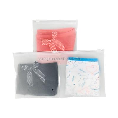 China Recyclable Custom Frosted Reusable Poly Slider Zipper Plastic Transparent Scarf Underwear Towel Socks Packaging Bag for sale