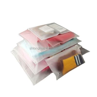 China Recyclable Custom Zipper Lock Transparent Slider Socks Packaging Storage Bags Plastic Clothing Zipper Bag for sale