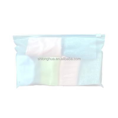 China Recyclable Custom slider zip lock Transparent Socks Packaging Storage Bags Plastic Clothing Zipper Bag for sale