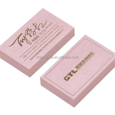 China Light Luxury Decoration Amazon Recycled Pink Paper Card Customized Design Fancy Offset Printing Thank You Greeting Card for sale