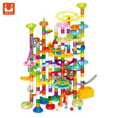 China Hot Educational Games Toy For Kids 200pcs DIY Assembly High-precision Assembly High-precision Track Ball Building Block Track Racing Glass Ball for sale