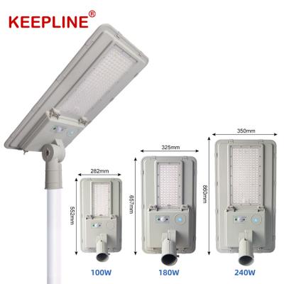 China New Design Outdoor Garden IP65 Waterproof 100w 180w 240w Integrated All In One Led Solar Street Light for sale