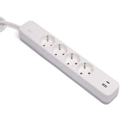 China Residential / Multi-Purpose 4 Way Extension Socket Eu Power Strip USB C Extension Electrical Socket for sale