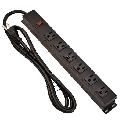 China Residential Outlet 6 / General Purpose Us Metal Power Strip Certification Extension Cables Plug for sale