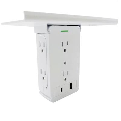 China Residential/Multi-Purpose 6 Surge Outlet Power Cube Wall Outlet Smart Power Strip with 2 USB Ports 1 Type-C 1 Type-A for sale