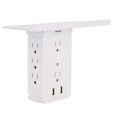 China High Quality Residential / Multipurpose Wall Charger Socket Power Strip 8 Outlet Shelf Type One Usb for sale