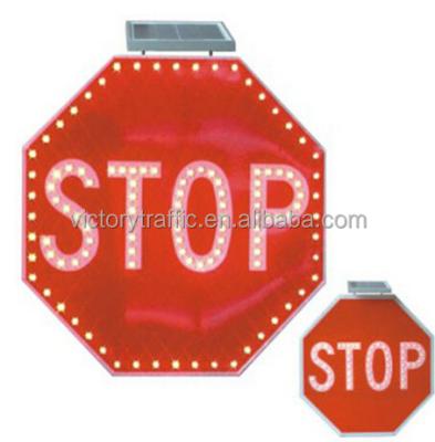 China Solar Powered LED Solar Sign LED Turn Signal Traffic Post For Stop for sale