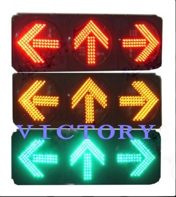 China PC 300mm Arrow LED Green Yellow Red Traffic Light for sale