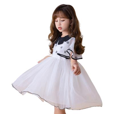 China Wholesale Washable Kids Clothes Dresses For Girls Dresses For 7 Years Girls Little Princess White Ruffle Mesh Sleeve Dress for sale