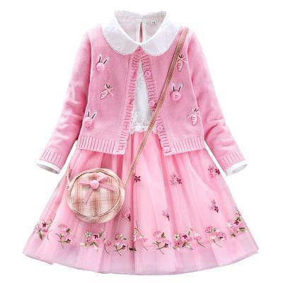 China Breathable Economic Custom Design Popular Winter Two Piece Sweater Dress Kids for sale