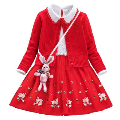 China Breathable Promotional Good Quality Popular Long Sleeve Winter Sweater Dress For Kids for sale