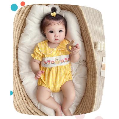 China Breathble Comfy 2022 Knit Overalls Sets Summer Custom Infant Short Sleeves Soft Babies' Romper for sale