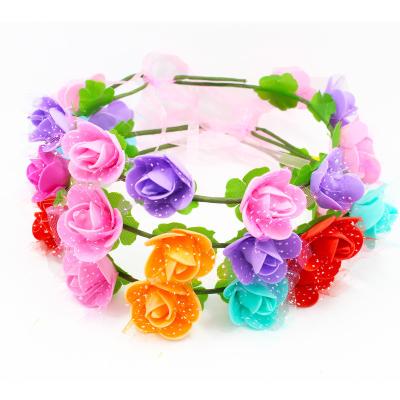 China Breathble Cozy Children's Hair Garland Birthday Crown Ribbon Headband Girls Crown Princess Ornament for sale