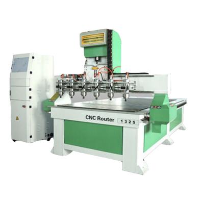 China Hotels YN1325 cheap one driven six multi head 3d woodworking carving machine, professional design, high stability for sale