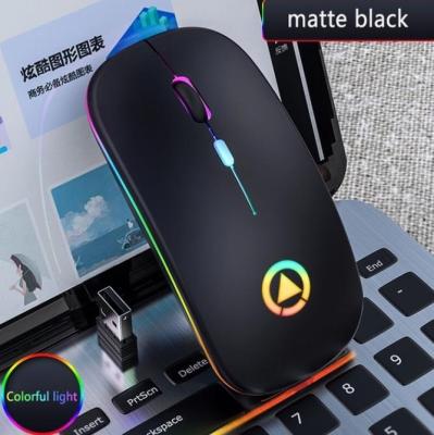 China 3D Mouse New Original Wireless Mini Silent Mute Rechargeable LED A2 Ultra-thin Colorful Lights Computer Mouse for sale