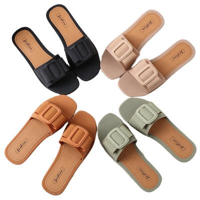 China 2021 Fashion Trend New Arrivals Summer Soft Bohemia Bottom Anti-skid Korean Strap Ladies Ruffle Flip Flops Women's Sandals Flat Sandals Shoes for sale