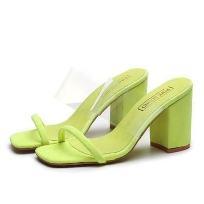 China 2021 Fashion Trend New Arrivals Summer Candy Color Strap Anti-skid Korean Ladies Ruffles Women's Sandals Flip Flops Heels Sandals Shoes for sale