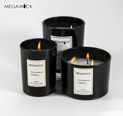 China Viable Glass 1Wick 2Wick 3Wick 4Wick , Natural Home Fragrance Plant Black Soy Candle Candle for sale