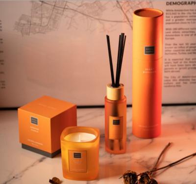 China Sustainable Luxury Reed Diffuser Candle Set, Aroma Soy Candle in Cylinder Packaging Box for sale