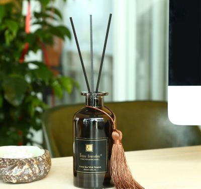 China 200ML Luxury Hotel Tawny Fragrance Diffuser Glass Boston Viable Bottle/Durable Reed Diffuser Air Freshener for sale