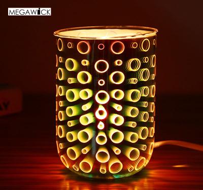 China Special Structure For Protective Lamp To Burn Out Straight Wax Melts Candle Heater 3D Fireworks Design Fragrance Oil Heater Lamp For Home Decoration for sale