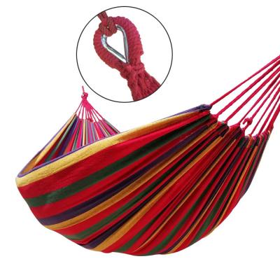 China Outdoor Cotton Swing Bed Brazilian Furniture Double Hammock , Soft Comfortable Canvas Hammock for sale