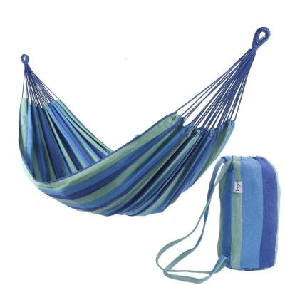 China Outdoor Hanging Camping Furniture 2019 Hot Selling Cotton Canvas Colorful Striped Hammock for sale