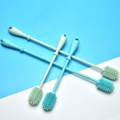 China Amazon Sustainable Hot Selling Long Handle Bottle Cleaning Whole Silicone Integrated Brush for sale