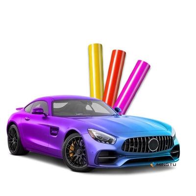 China Adesivo removível Mingtu cinza a roxo Vinyl Wrap Gloss Car Wrap Vinyl Roll for Auto DIY Veículo Film à venda