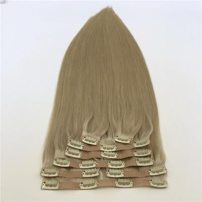 China Wholesale Human Silky Straight Double Wave Seamless Clip In Hair Extension for sale