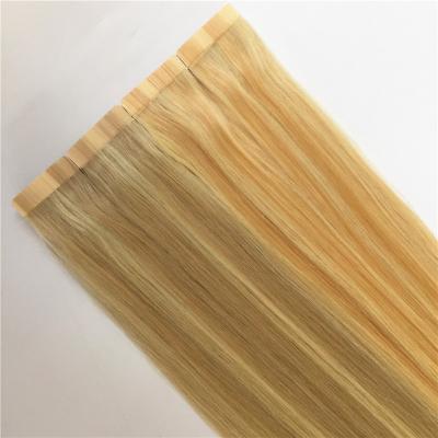 China Silky Straight Wave 24 Inch Reusable Natural Blonde Tape Hair Extensions for sale