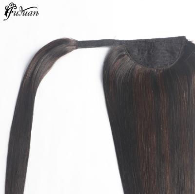 China Real Silky Straight Wave Natural Hair Drawstring Ponytail Ponytail For Black Women for sale