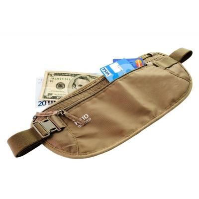 China Security Money Bags Waist Pouch Nylon Belt Holder for Passport and Tickets for sale