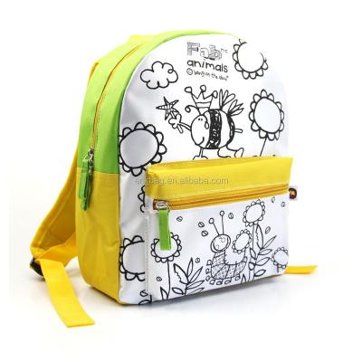 China Lovely Colorful School Bag Polyester DIY Style Kids Cartoon Image for sale