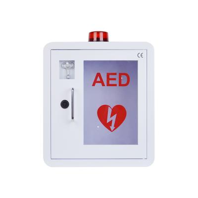 China Rescue Rescue AED Steel Wall Mounted Defibrillator Storage Cabinet For First Aid Use for sale