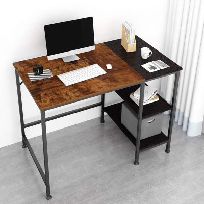 China Huge Storage Space Computer Desk With Shelves Laptop Table With Wooden Drawer 40 Inch for sale