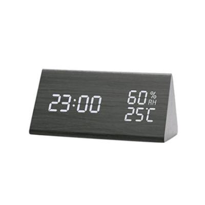 China LUMINOVA New Type Voice Control Digital Intelligent Wooden Alarm Clock Waterproof for sale