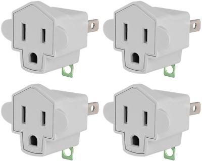 China PBT Flame Retardant Material 3-2 Prong Adapters Grounding Adapter Converter ETL Listed Flame Retardant Material Heavy Duty Wall Outlets Plugs for sale