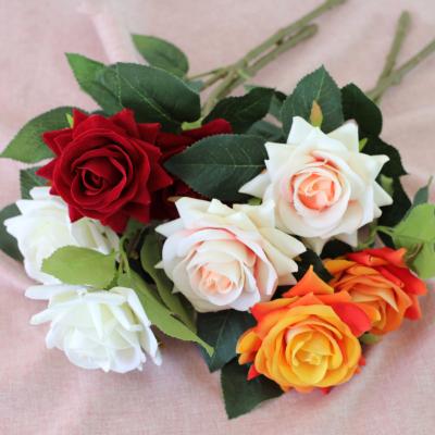 China Natural Touch Cheap Personalized Artificial Velvet Roses For Valentine's Day for sale