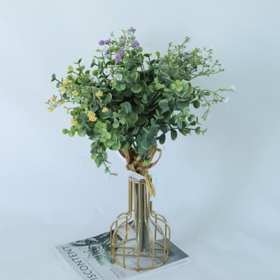 China Office Decoration Flower Plants Decorative Plastic Leaf Artificial Plants For Living Room for sale