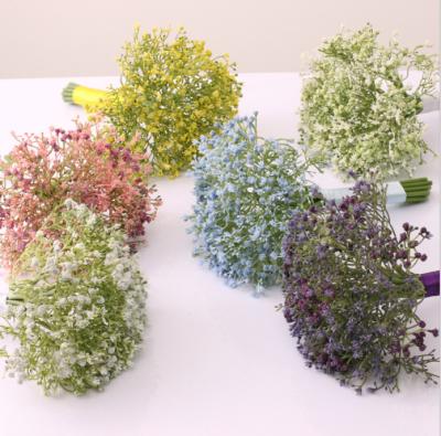 China Beautiful Artificial Flower Amazon Hot Selling Babies Breath Colorful Artificial Flowers Gypsophila Real Touch Flowers For Wedding Party Garden Decoration for sale