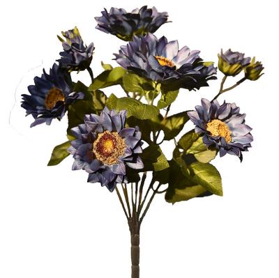 China Beautiful Artificial Flower Colorful Sunflowers Artificial Flower Silk Flower Bouquet Home Decoration Office Party Garden Decoration for sale