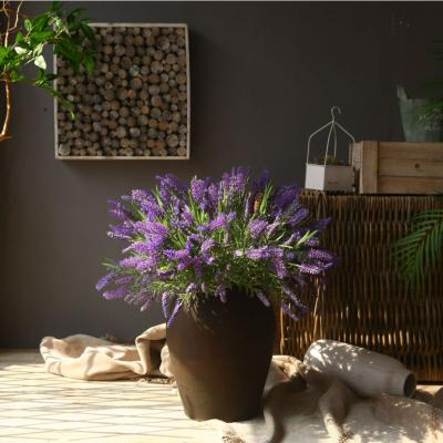 China 2021 New Artificial Flowers Beautiful Colorful Lifelike Purple Lavender Bouquet Home Wedding Table Flower Decoration for sale