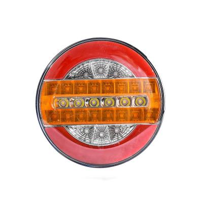 China 1PC 4 Inch Round LED12v-24v WhiteTrailer Truck Red Yellow Tail Lights Stop Parking Pick Up Lights Turn Signal Lamp For Caravan L 12v24v for sale