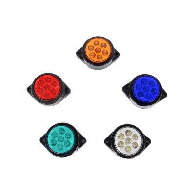 China 12V24V LED Car Side Beacon Lights Round Stop Signage Clearance Warning Tail Lamp For Truck Lorry Red Yellow LED Cars for sale