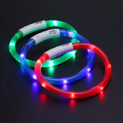 China Night Light USB Rechargeable Safety Glow Dog Collars Night Light LED Dog Collars Flashing Dog Light Flashing Collar for sale