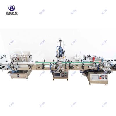 China Office Digital Automatic Bottle Hoying Compact Pump Filling Capping Capping Labeling Machine Line Machine for sale