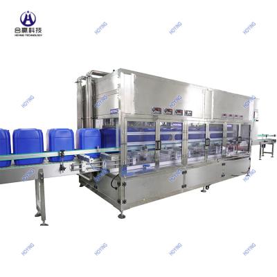 China HOYING HYCZ-08 Full Automatic Food Engine Oil Packaging Machine 20/25 Liter Filling Machine Drum/Bucket/Jerrycan By Weight Dosing for sale