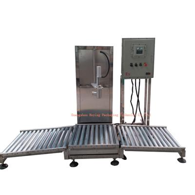 China Food Manual Pneumatic 25L Jerry Can Weighing Filling Machine Filler for sale